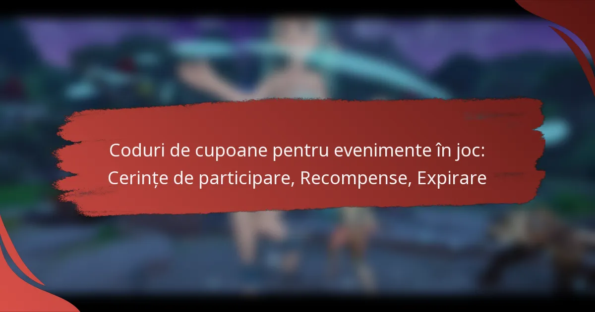 Coduri de cupoane pentru evenimente în joc: Cerințe de participare, Recompense, Expirare