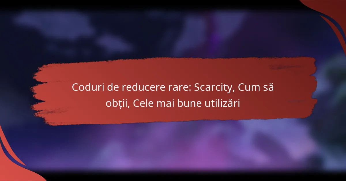 Coduri de reducere rare: Scarcity, Cum să obții, Cele mai bune utilizări