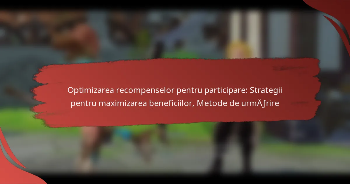 Optimizarea recompenselor pentru participare: Strategii pentru maximizarea beneficiilor, Metode de urmărire