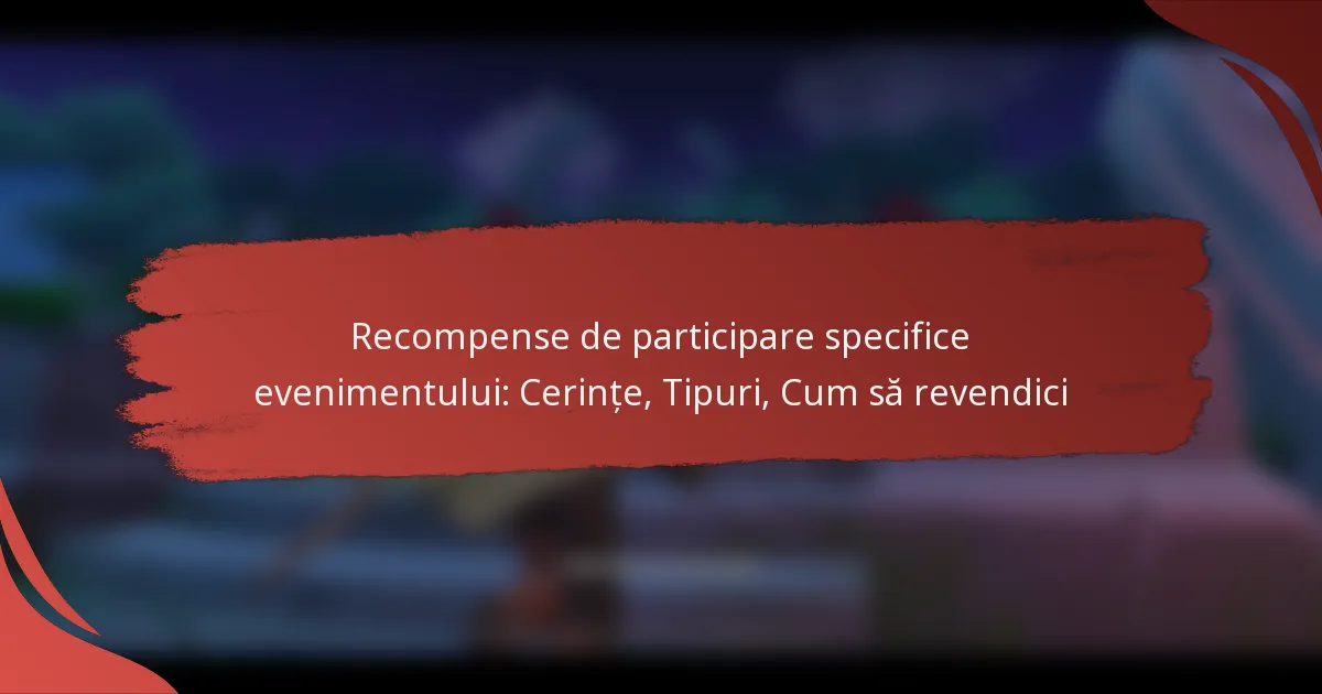 Recompense de participare specifice evenimentului: Cerințe, Tipuri, Cum să revendici