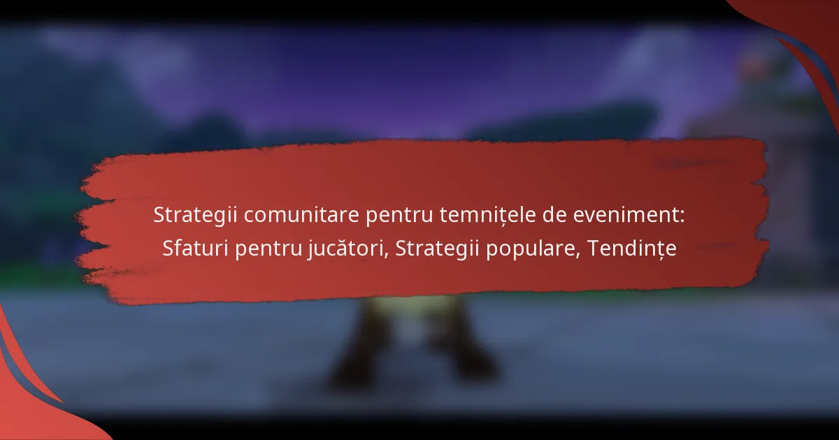 Strategii comunitare pentru temnițele de eveniment: Sfaturi pentru jucători, Strategii populare, Tendințe