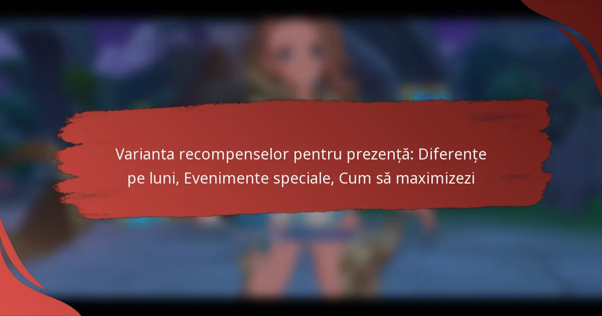 Varianta recompenselor pentru prezență: Diferențe pe luni, Evenimente speciale, Cum să maximizezi